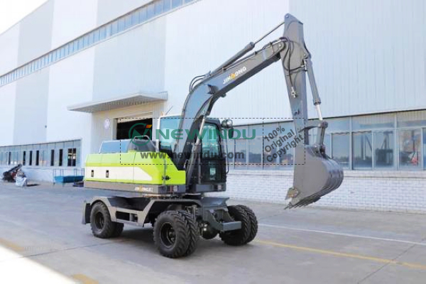JINGONG Pure Electric Wheeled Excavator Makes Its Debut